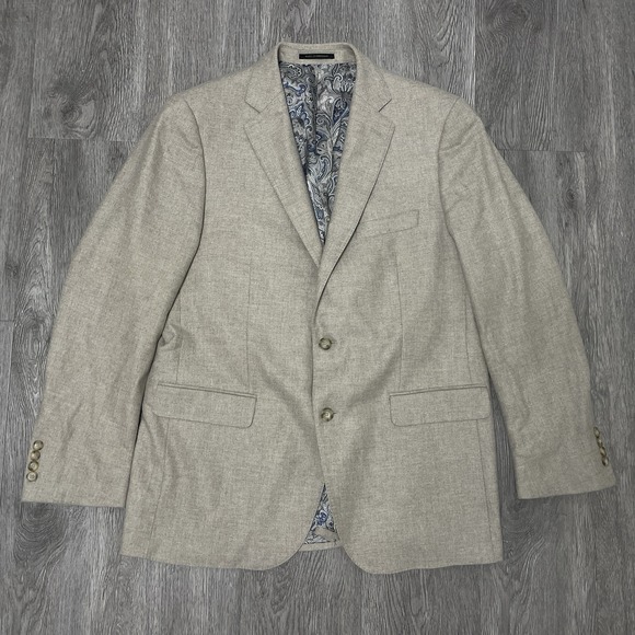 Loro Piana Other - Loro Piana Blazer Jacket Men 43R Beige J. Hilburn Sport Coat Paisley Lined